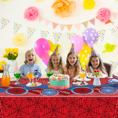 Spider Party Supplies, 40 spiderweb-patterned dinner plates, 20 paper napkins, and one 54-inch × 108-inch tablecloth, Spider Theme Birthday Party Decorations