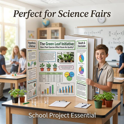 Trifold Poster Board, 24" x 16", White Corrugated Project Boards for Science Fairs, Event Displays, and Business Presentations，School Projects,3-Pack