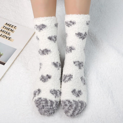 Horuru Fuzzy Socks for Women Fluffy Cozy Slipper Socks Fall Halloween Christmas Gifts Pumpkin Slippers