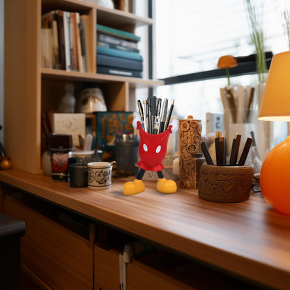 LA KEN DU Cute Pen and Pencil Holder for Desk, Kids Small Desktop Marker Organizer and Storage Cup