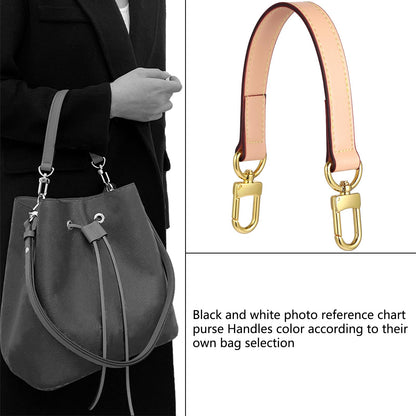 YAZHIMI Genuine leather purse Handle compatible with Neonoe for Metis Noe BB NM Beaubourg Hobo (Beige-purse handles)