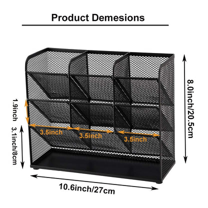 Marbrasse Mesh Desk Organizer, Multi-Functional Pen Holder, Desktop Stationary Organizer, Storage Rack for School Home Office Art Supplies (Mesh Pen Holder)