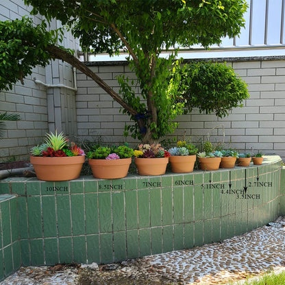 Yishang 4.4 Inch Shallow Terracotta Plant Pots,Ceramic Clay Cactus/succlent Container with Drain Hole,Small unglazed Planter for Indoor/Outdoor Plants, Crafts