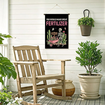 Xipromi You Would Make Great Garden Flag, Funny Skeleton Halloween Yard Sign, Halloween Lawn Outdoor Porch Décor, Spooky Season Farmhouse Garden Decoration Banner, Housewarming Gifts for Gardener