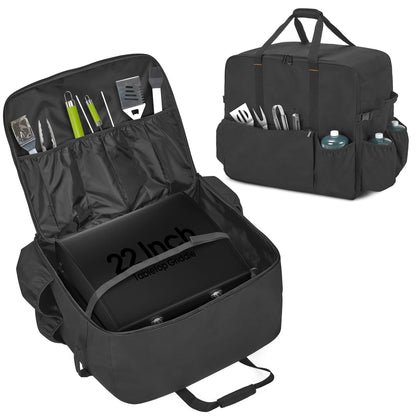 samdew Carry Bag for 22 Inch Tabletop Griddle with Hood, Outdoor Grill Cover Compatible with Blackstone 22 Inch Tabletop Griddle with Hood, Portable Camping Grill Storage Case with Pockets, Bag Only