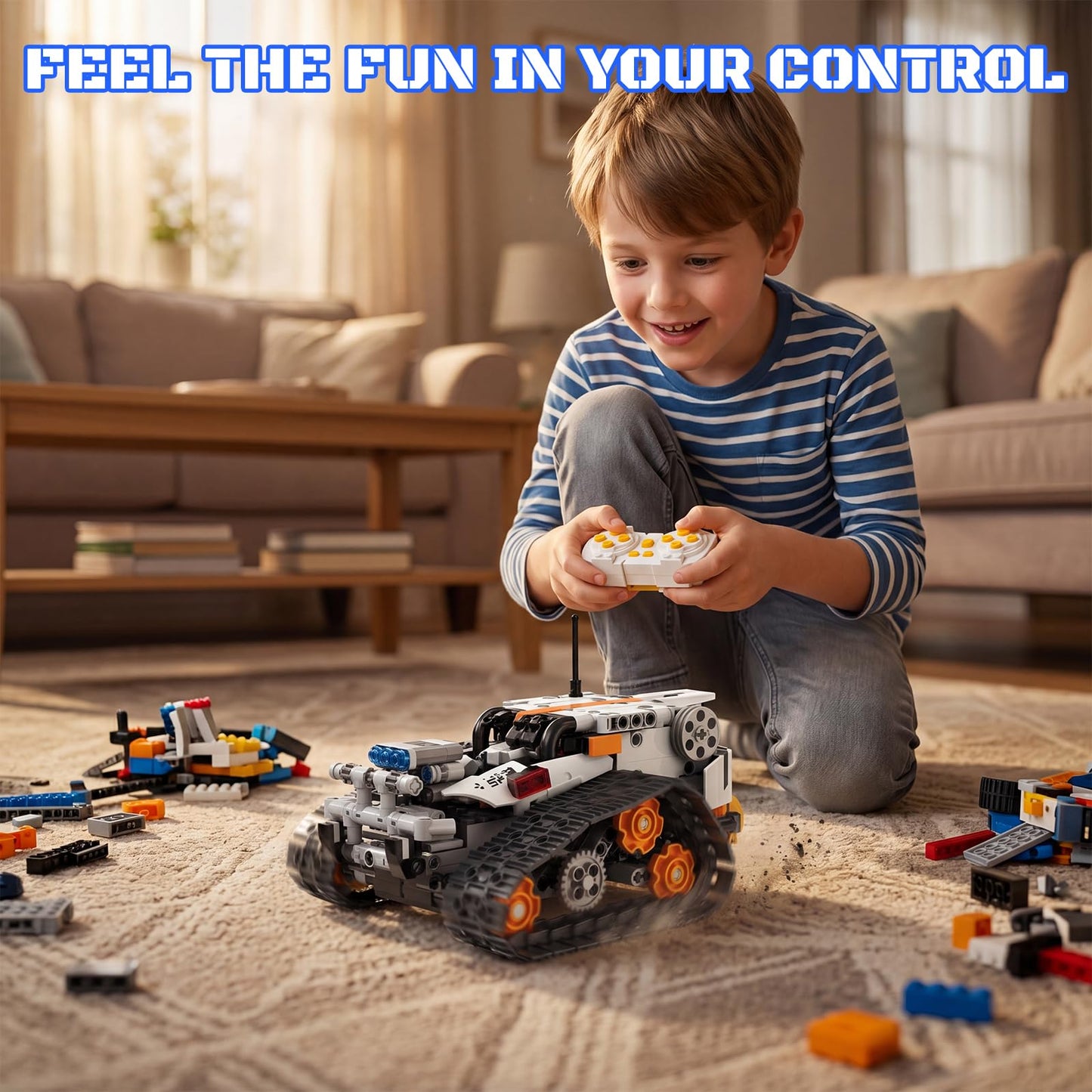 HPROMOT 5-in-1 STEM Robot Building Kit, 688 Pcs Remote & APP Controlled Educational Robot Toys, DIY Science Engineering Building Blocks for Kids Ages 8-16, for Boys & Girls