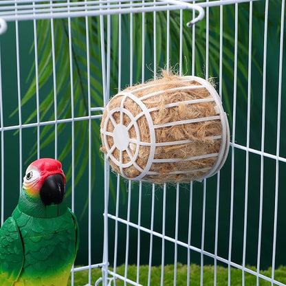 Abaodam Bird Nesting Material Cotton and Jute Bedding with Basket Soft and Breathable Nesting Supplies for Parakeets Finches Canaries Small Birds Garden Decoration