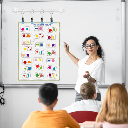 Briwooody 1 Set 16-27 Inches Adjustable Magnetic Calendar Holder Set for Wall Anchor Chart Dates Cards Holder Calendar Bulletin Board for Classroom Whiteboard Home Decoration Supplies