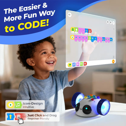 Apitor Coding Robot Toys for Kids Ages 5+, STEM Robot Toy Kit with Wheels and Play Cards, Screen Free Remote Control Programming Interactive Toy for Boys and Girls Ages 5-8