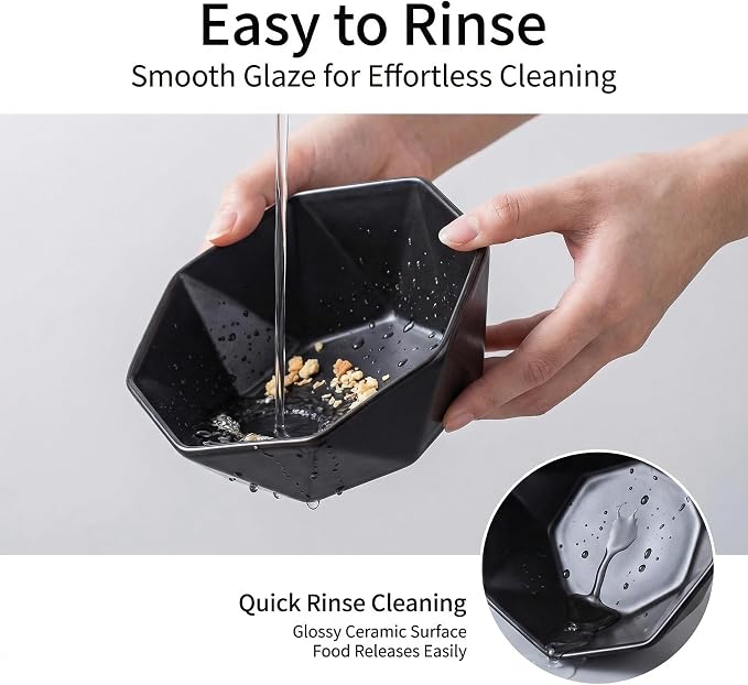 Raised Cat Bowl - Ceramic Tilted Elevated Food Bowl for Indoor Cats & Small Dogs - Shallow Wide Whisker-Friendly Design - Pet Dish Suitable for Feeding Dry, Wet, Treats & Canned Food - Black