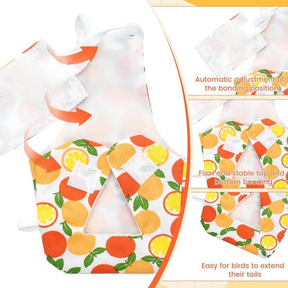4 Pcs Bird Diaper, Parrot Diaper, Reusable Bird Clothes with Adjustable Straps & Waterproof Inner, Pet Bird Diapers for Budgies, Lovebirds, Cockatiels, and Miniature Macaws