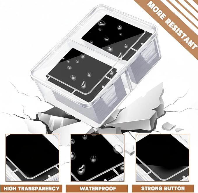Vicenpal 300 Card Storage Box Compatible with Mtg TCG Clear Plastic Trading Card Storage Box with Removable Divider Hard Trading Deck Case for Baseball Football Game Organizer Collector(2 Pcs)