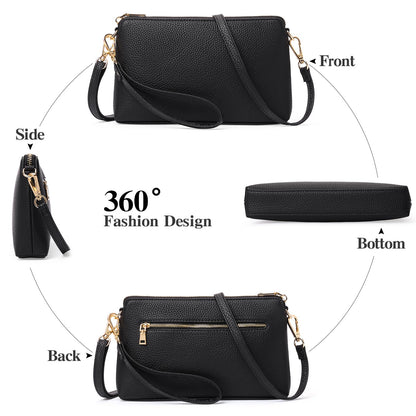 GAEKEAO Crossbody Bags for Women RFID Blocking Leather Cross Body Bag Purses Women's Crossbody Handbags with Wristlet Strap