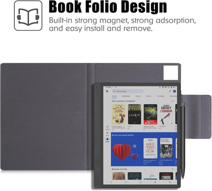 BOZHUORUI Case for 10.3" Boox Tab Ultra C Pro ePaper Tablet | with Sleep/Wake | Magnetic Adsorption | Pen Clasp Design | Thin & Light | PU Leather Smart Cover (Dark Blue)