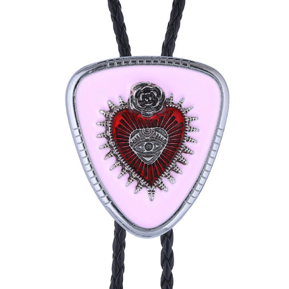 GelConnie Pink Bolo Tie for Women Native American Heart Goth Bolo Tie for Men Cowgirl Necklace Western Bolos Necktie