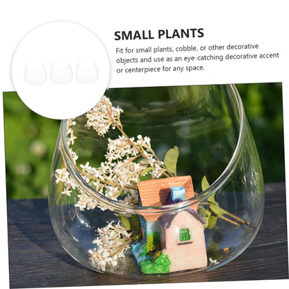 Zerodeko 3Pcs Cut Glass Bottle for Succulents Micro Landscape Terrarium Decorative Planter for Home Easy to Replace Plants Modern Style Display Container