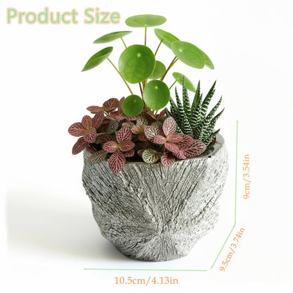 YIOXIN Silver Plated Ceramic Flower Pot - Small Pot Without Drainage Hole, Designed for Succulents, Cacti, and Small Green Plants