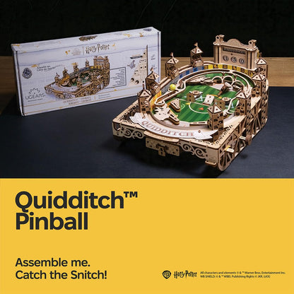 UGEARS Harry Potter Quidditch Pinball Machine - 3D Wooden Puzzles for Adults to Build, Mechanical Wooden Model Kits, Wood Brain Teaser Puzzles, Harry Potter 3D Puzzle Pinball Game for Fathers Day