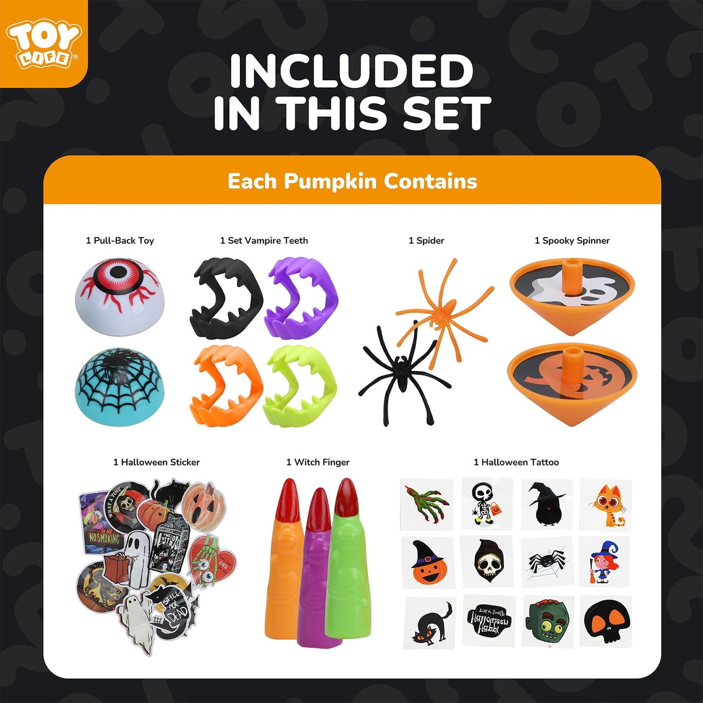 TOY Life Halloween Toys Prefilled Pumpkins Buckets Halloween Party Favors for Kids Bulk, 162Pcs Halloween Pinata Stuffers Mini Bucket Goodies Bag Classroom Prizes Trick or Treats