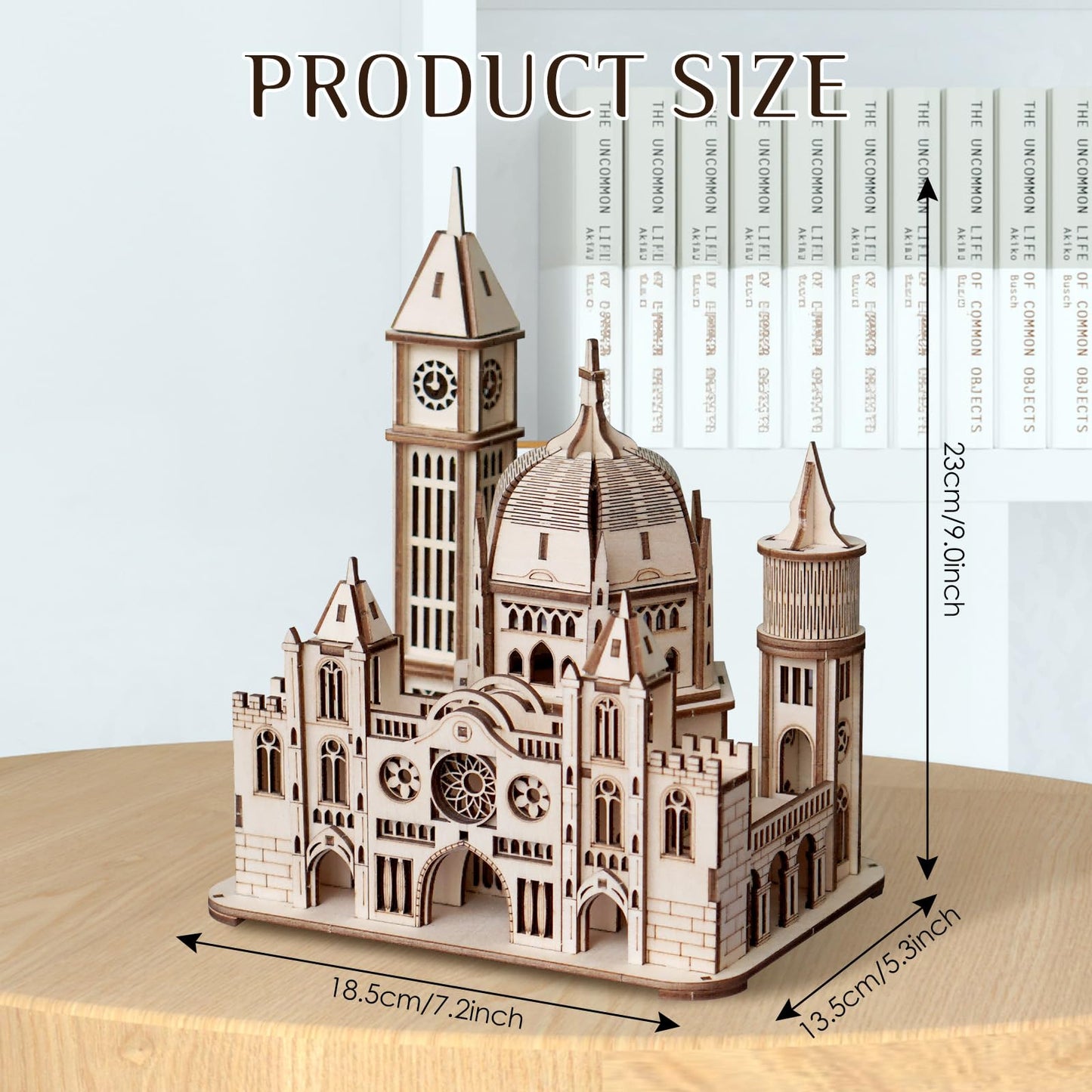 Foyucool 3D Wooden Puzzle for Adults, DIY Creative Castle Design Model Kit, Creative Assembly Model Building Kits to Build for Adults, DIY Assembly Puzzle for Christmas Day