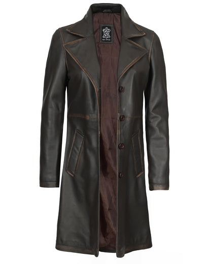 Blingsoul Real Lambskin Womens Long Leather Coat | [1316156] Bryson Ruboff, 2XL