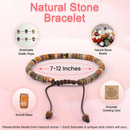 ZOKCC Inspirational Gifts Bracelets for Women: Christmas Day Gifts for Women Friends Sister Mom - Healing Natural Stone Beads Bracelets Thinking of you Get Well Soon Gift for Women