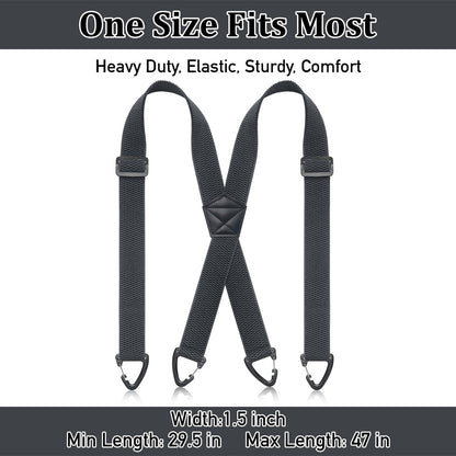 SUNEZLGO Suspenders for Men Heavy Duty, X Back Hidden Suspender 1.5" Under Clothing, Adjustable Work Suspenders for Men Women