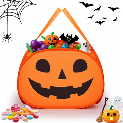 YOHOOLYO 95L Large Cute Halloween Pumpkin Boo Basket with Handles, Trick or Treat Candy Bucket Bag, Halloween Decor for Kids, Candy Buckets & Tote Bags for Party Favor Supplies