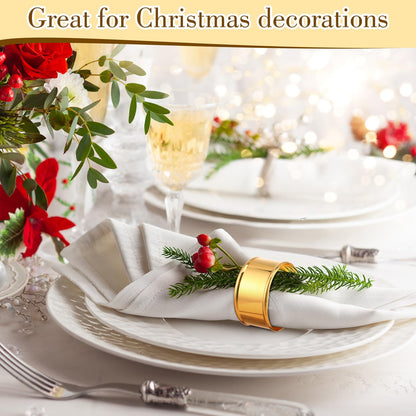 Lounsweer 100 Pcs Gold Napkin Rings Metal Round Holders Buckles for Napkins Weddings Table Serviette Receptions Banquet Birthday Christmas Party Decorations (Basic)