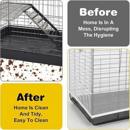Grevosea 3 Pcs Bird Cage Seed Catcher, Large Bird Cage Cover Stretchy Adjustable Nylon Mesh Birds Cages Net Skirt for Parrot Parakeet Macaw African Round Square Cages Accessories (White)