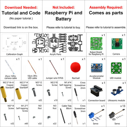 FREENOVE Robot Dog Kit for Raspberry Pi 5 4 B 3 B+ Zero 2 W, Walking, Self Balancing, Face Recognition, Ball Tracing, Ultrasonic Ranging, App Control, Camera, Servo (Raspberry Pi NOT Included)