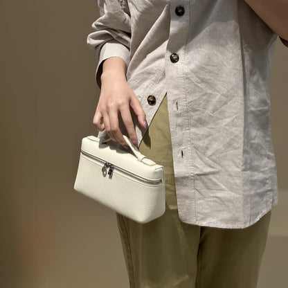 Crossbody Bag for Women Top-Handle Pouch Mini Bag Designer Shoulder Leather Handbag Trendy Purse (Beige)