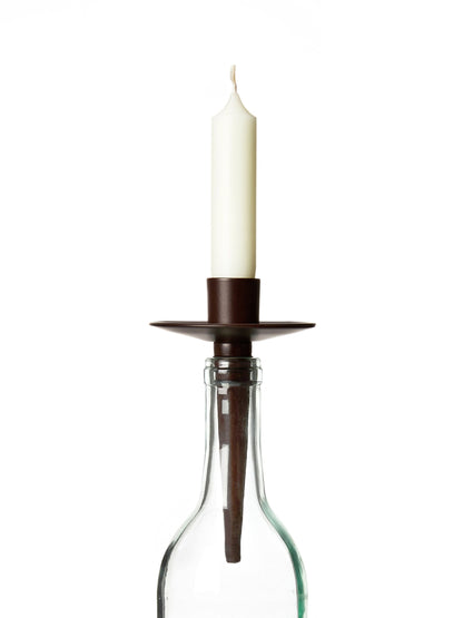 Northern Lights Candles Bottelabra Taper Holder, Bronze
