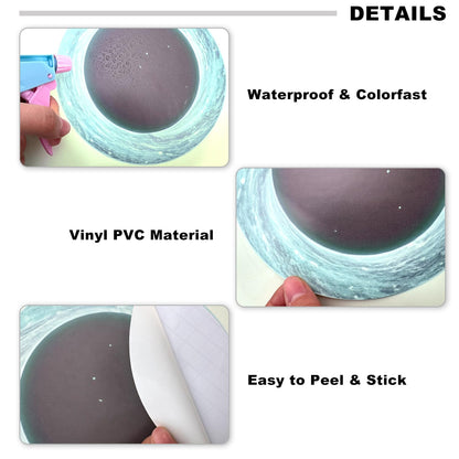 Glow in The Dark Black Hole Wall Stickers Iridescent Star with Meteor Galaxy Decals Peel and Stick Funny Art Decor for Kids Room, Bedroom (Galaxy)