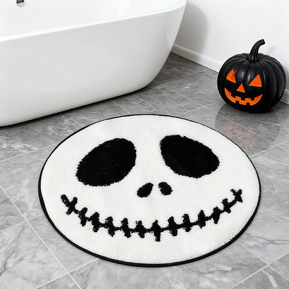 PASUXI 24 inch Skull Halloween Rug - Halloween Bath Mat for Bathroom, Halloween Bathroom Decor, Halloween Theme Rugs
