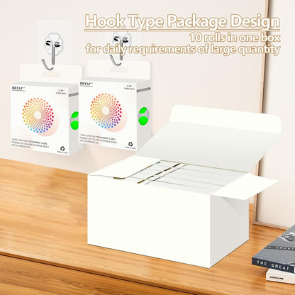 Fluorescent Green 1 Inch Round Color Coding Dot Labels, 10 Rolls 10000 Dot Stickers in Dispenser Box - Permanent Adhesion, Vibrant Colors, Highly Visible