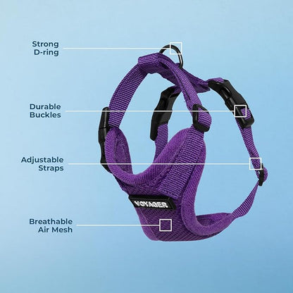 Voyager Step-in Pet Harness - All Weather Mesh, Adjustable Step in Harness for Cats and Dogs by Best Pet Supplies - Purple, L