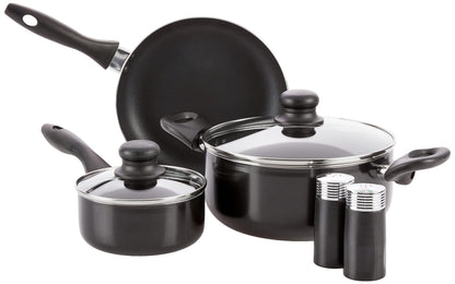 Gibson Home 74 Piece Kitchen in a Box Pots and Pans Cookware, Plates and Bowls Dinnerware, Cutlery Knife Block, Flatware Utensils, Tools & Gadgets, Storage, Glasses Set