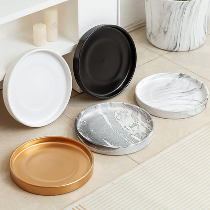 Woiida 12 Inch Ceramic Saucer - Ceramic Drainage Tray for Plant Pot (Matte Gold)