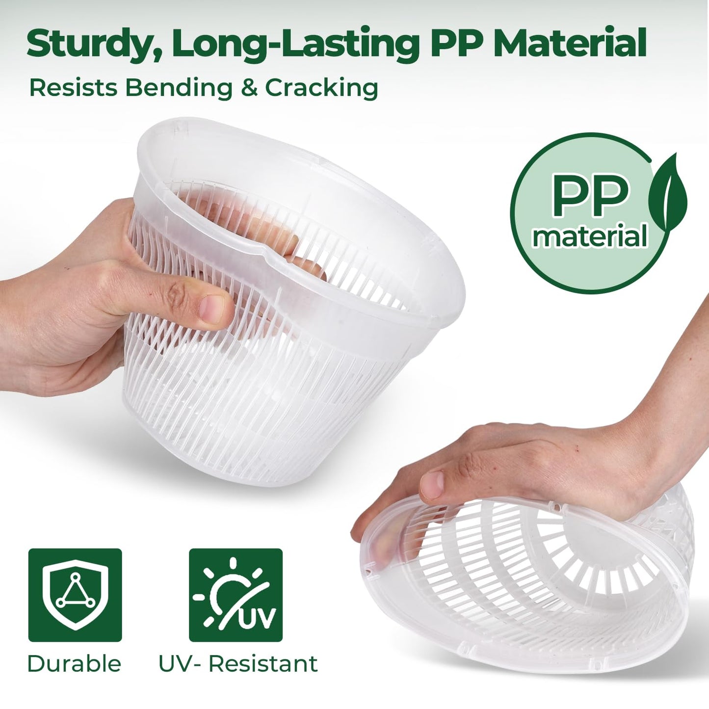 T4U Orchid Pot, 9 Pack Orchid Pots with Holes and Saucers for Repotting, 3 Each of 4.3, 5.5 and 6.3 Inch, Clear Plastic Flower Plant Pot for Indoor Outdoor Plants, Orchids Planter for Root Health
