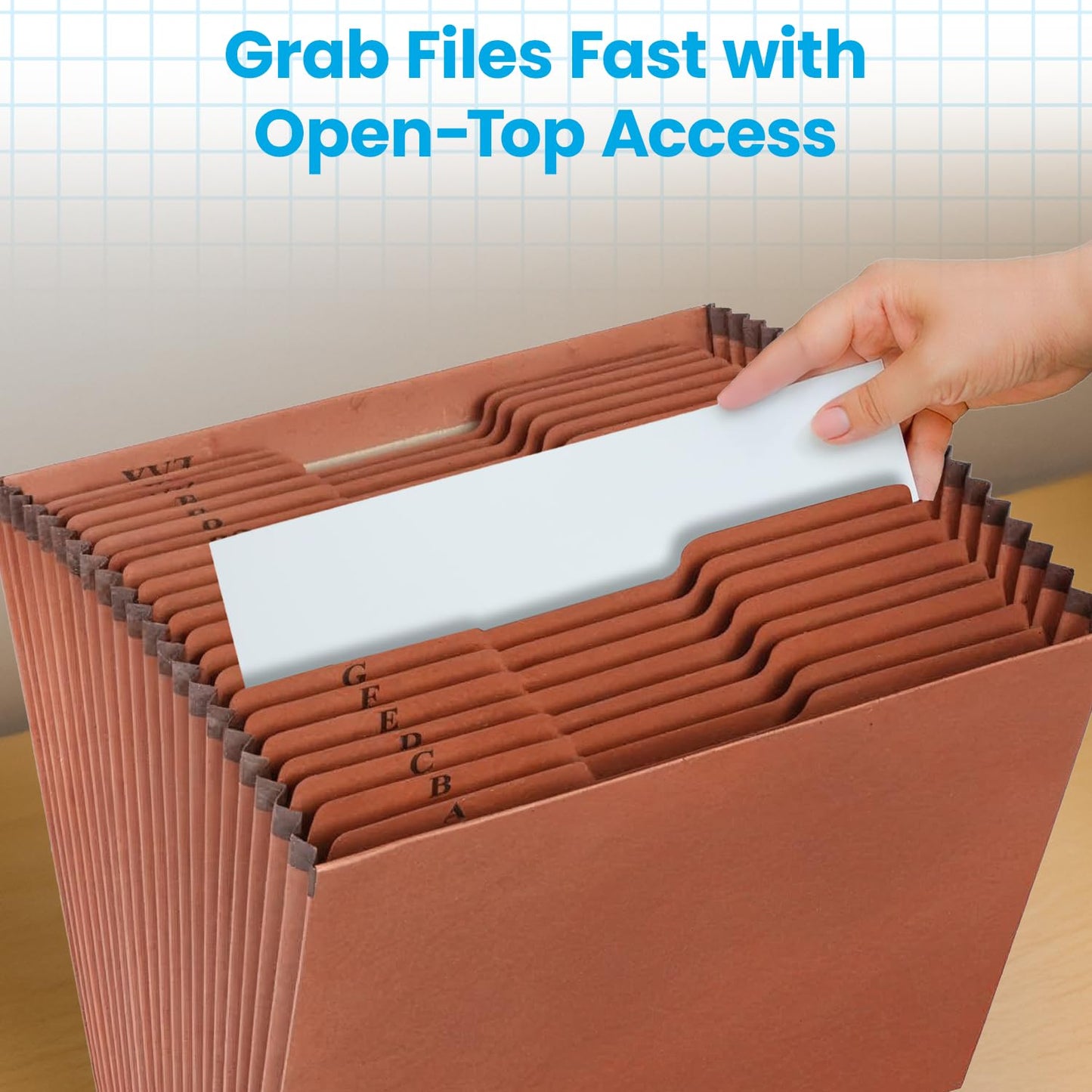 Globe-Weis Pendaflex Heavy Duty Expanding File, File Organizer for School, Home and Office, Durable 21-Pocket File, Open Top, 21 Pockets, A-Z, 1/3 Cut Tabs, Letter Size, Brown (R217AHD)