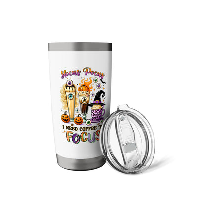 Halloween Hocus Pocus I Need Coffee To Focus Travel Bottle Stainless Steel Insulated Tumbler