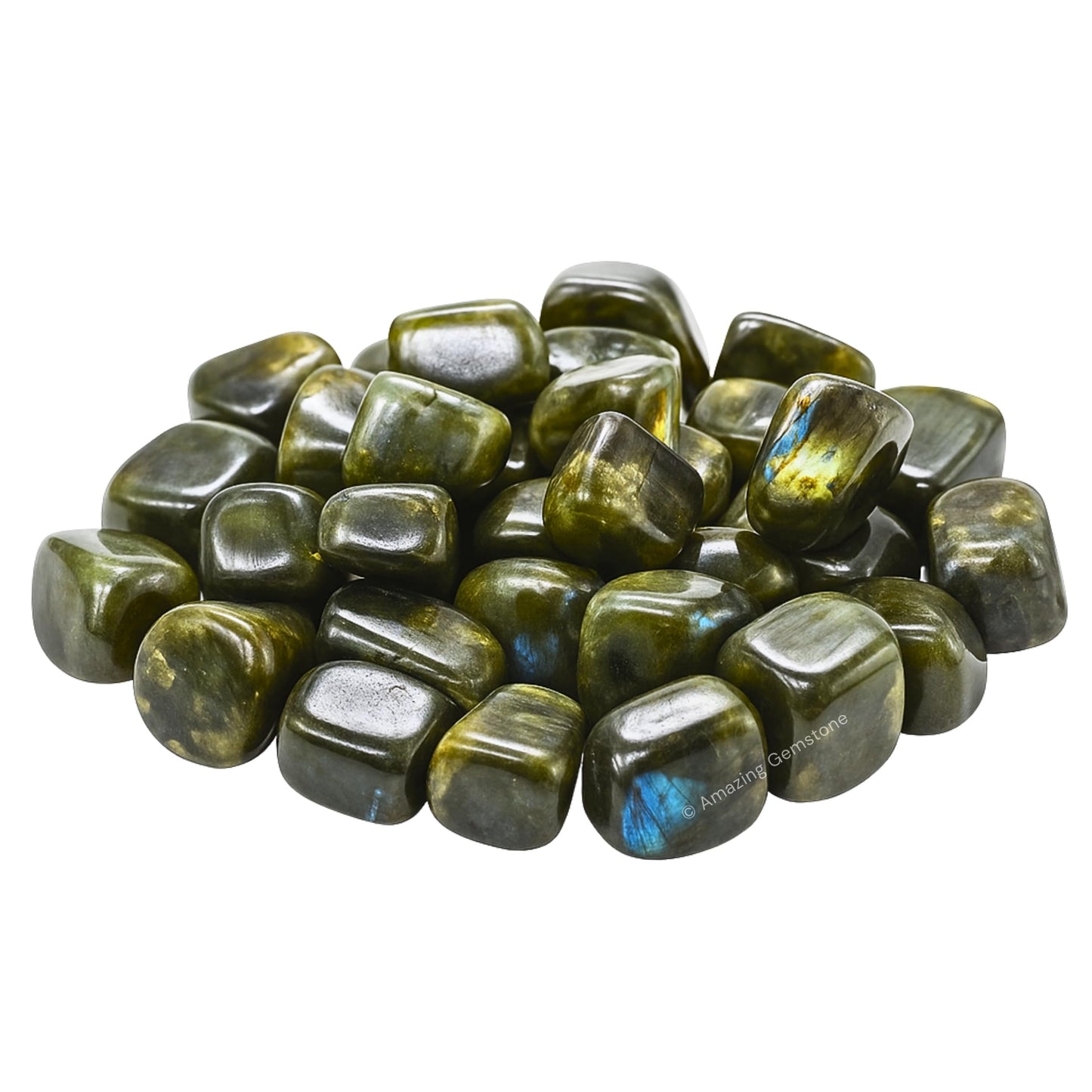 Amazing Gemstone Labradorite Crystals and Healing Stones Tumbled - 1 oz Labradorite Stone Gem Stones, Natural Healing Stones for Energy Balance, Stress Relief - Premium Polished Gems Rocks