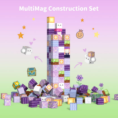 VNLINA Magnetic Building Blocks 120PCS for Kids Ages 4-8, Magnetic Cubes STEM Toy Set, Strong Magnets Construction Blocks, Educational Building Toy for Boys Girls