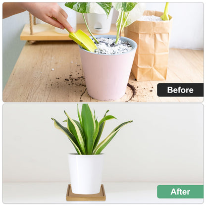 M METERXITY 2-Pack Ceramic Plant Saucer, 5 Inch Plant Water Catcher Tray, Plant Pot Saucers for Indoor/Outdoor Plants/Flower Drainage Drip Water Tray [Square Gold]