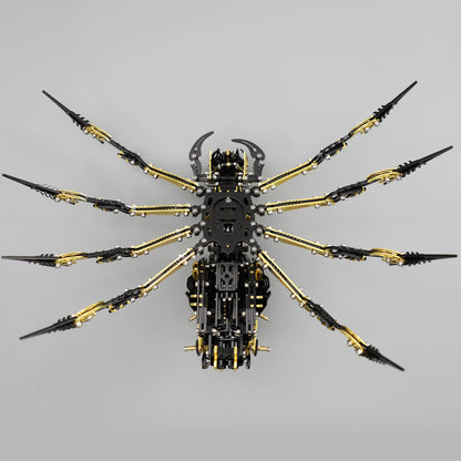 Fccgear 3D Metal Assembly Model Set Mechanical Spider Model Kit for Adults, 800pcs Brain Teaser STEM Kit for Kids, DIY Hobbies for Men Women - Creative DIY Gift for Adults & Teens (Black Gold)
