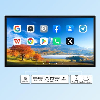 Smart Board 49 Inch Interactive Whiteboard, RK3588 Flagship Chip 6ms Low Latency, Android 12 8+64GB, Wireless Cast & Screen Mirroring, Overseas App Ready for Classroom Office Business Home(Board Only)