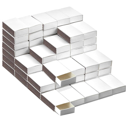 100 PCS Blank Match Boxes (No Matches) 2.25 x 1.42 x 0.59 Inch Bulk Blank Matchboxes, DIY White Storage Containers Holders with Double-Sided Striker for Wedding Bridal Baby Shower Birthday Party