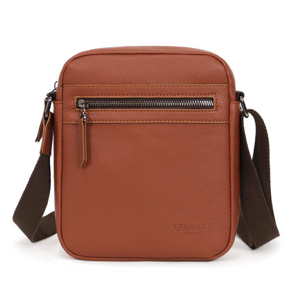 Lemuvlt Small Crossbody bag for men shoulder bag mens purse satchel leather messenger bag gift man(Brown)…