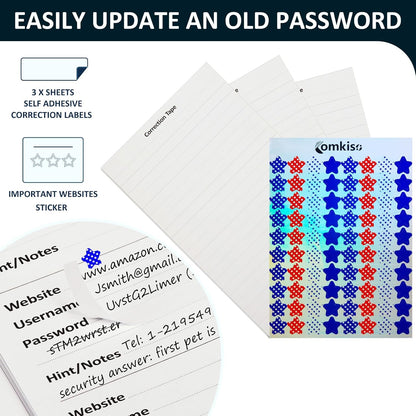 Password Book with Individual Alphabetical Tabs Laminated, Large Print Password Keeper Book for Seniors, A5 Hardcover Internet Password Log Book to Record Website Login Details - Floral